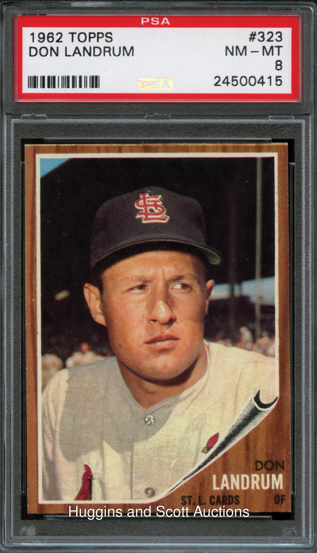1962 Topps Baseball #323 Don Landrum PSA NM-MT 8 with Only Two Better!