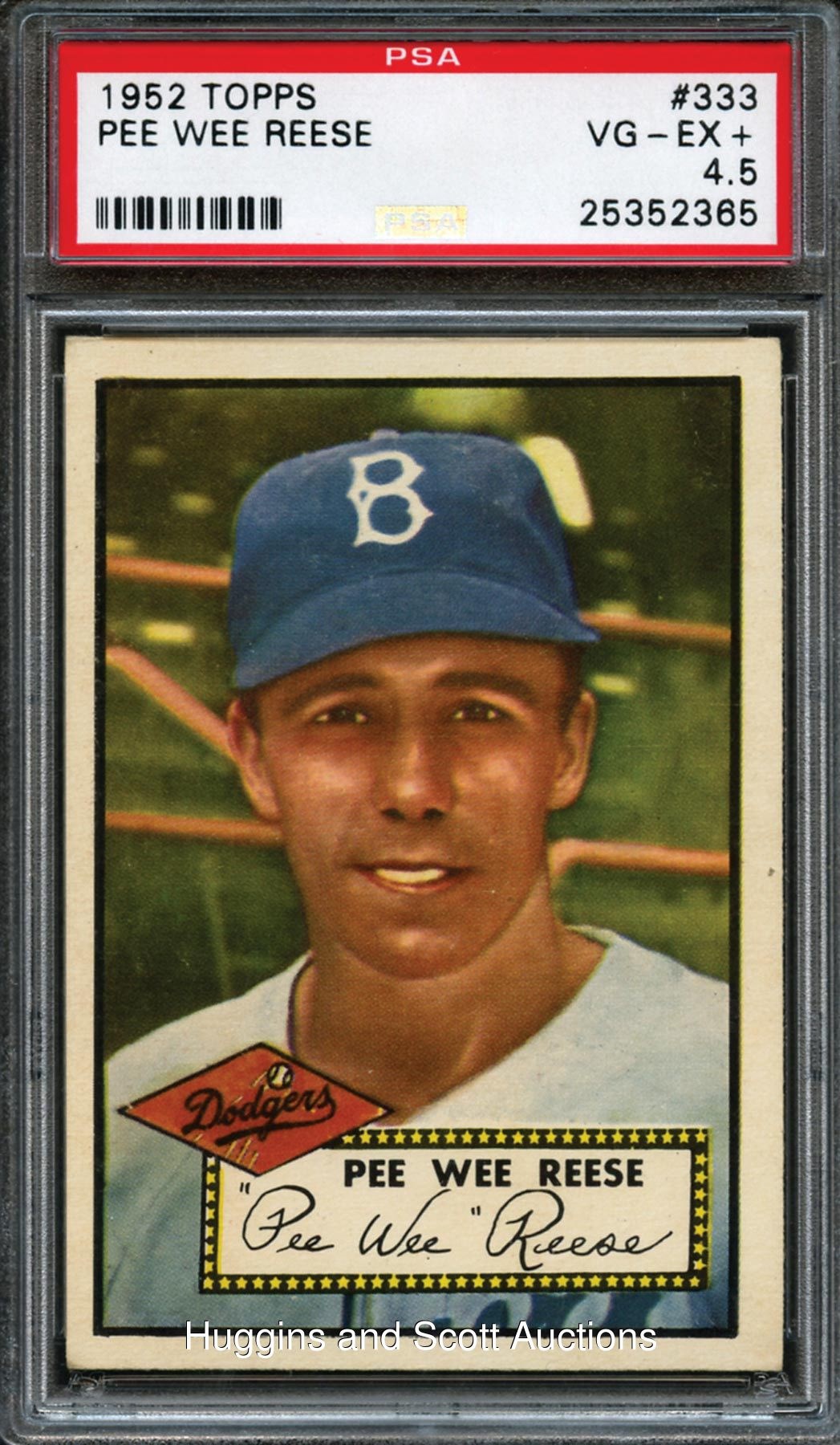 1952 Topps Baseball #333 Pee Wee Reese PSA VG-EX+ 4.5