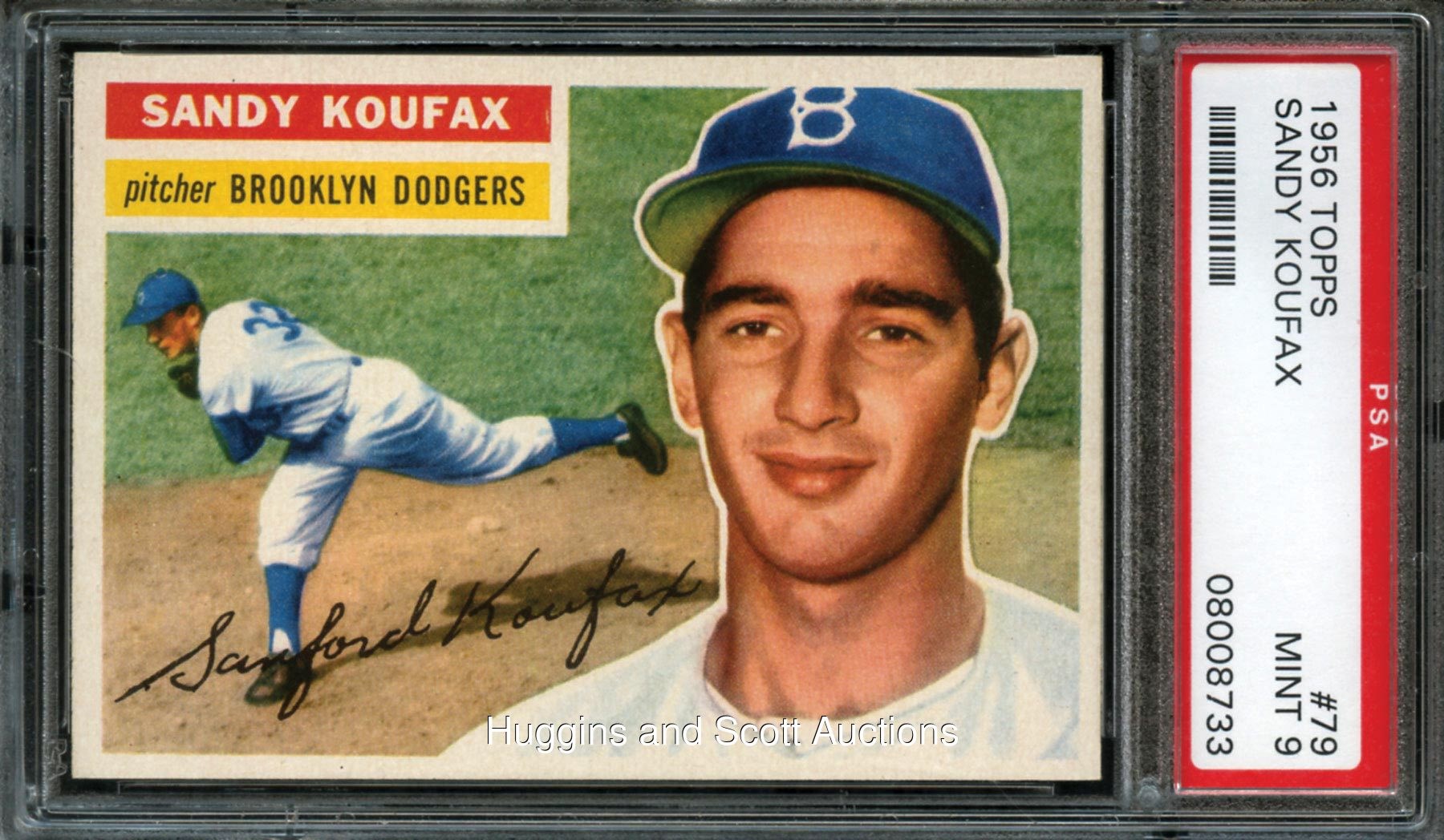 1956 Topps Baseball #79 Sandy Koufax (White Back) PSA Mint 9