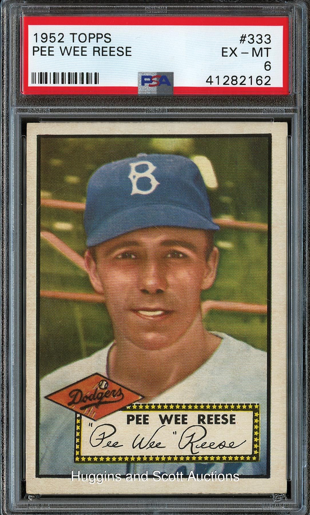 1952 Topps Baseball #333 Pee Wee Reese - PSA EX-MT 6