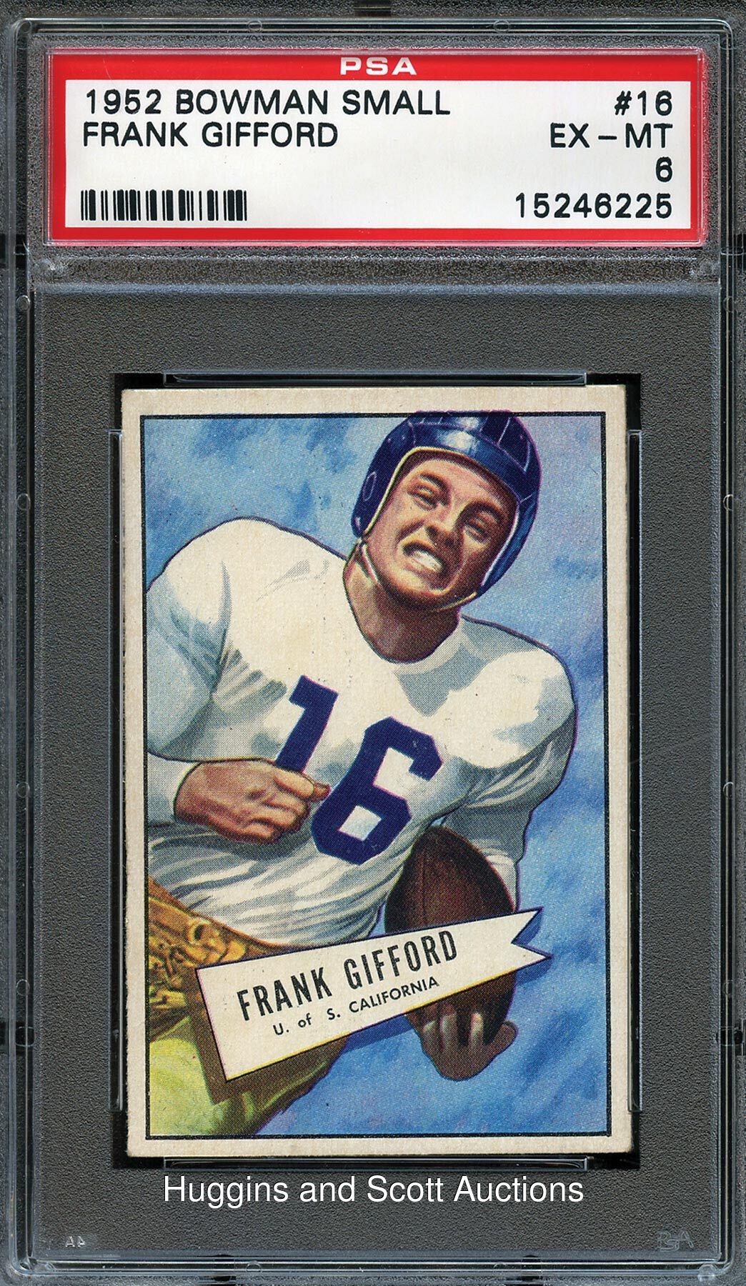 1952 Bowman Small Football #16 Frank Gifford Rookie Card - PSA EX-MT 6