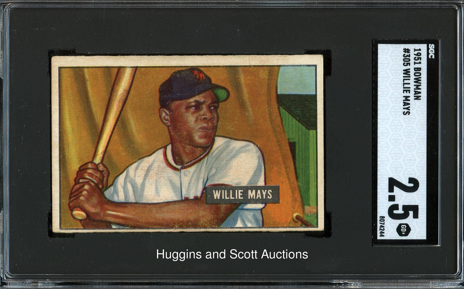 1951 Bowman Baseball #305 Willie Mays Rookie - SGC 2.5 Good+