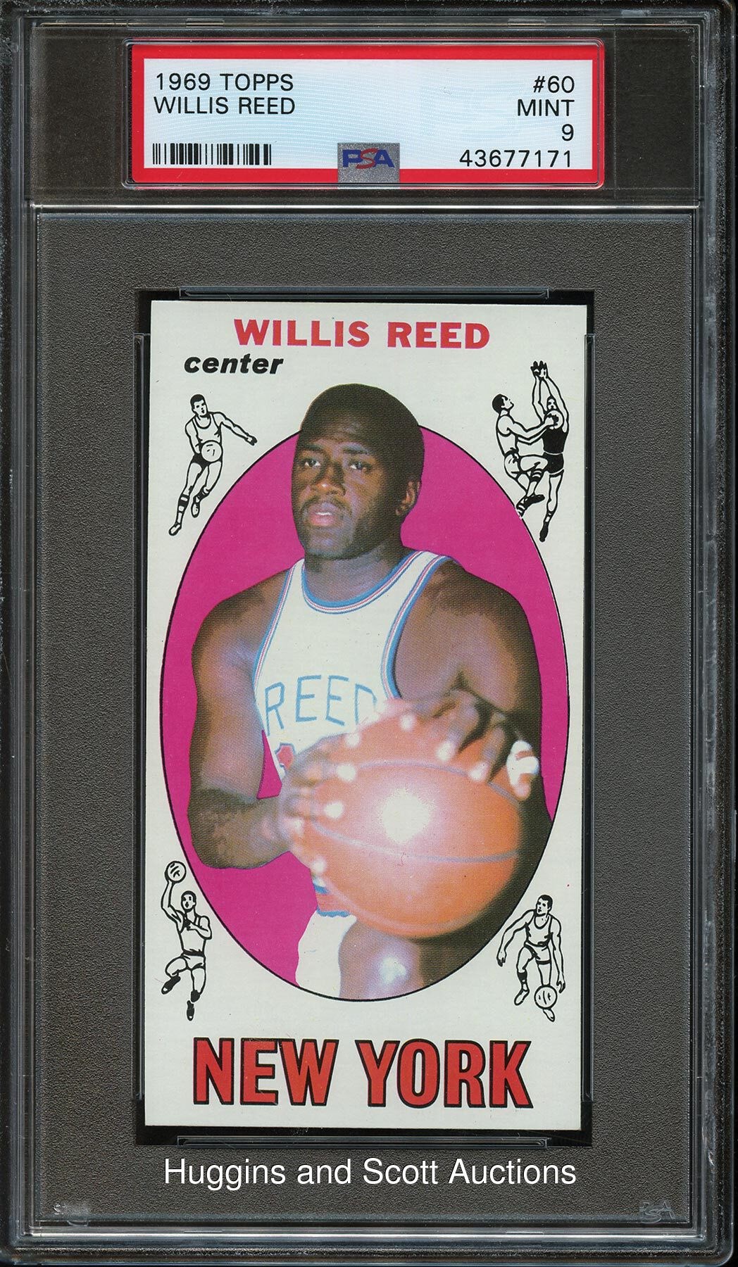1969-70 Topps Basketball #60 Willis Reed Rookie - PSA Mint 9
