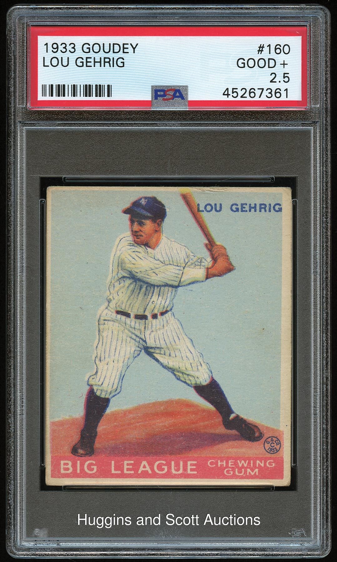 1933 Goudey Baseball #160 Lou Gehrig - PSA Good+ 2.5
