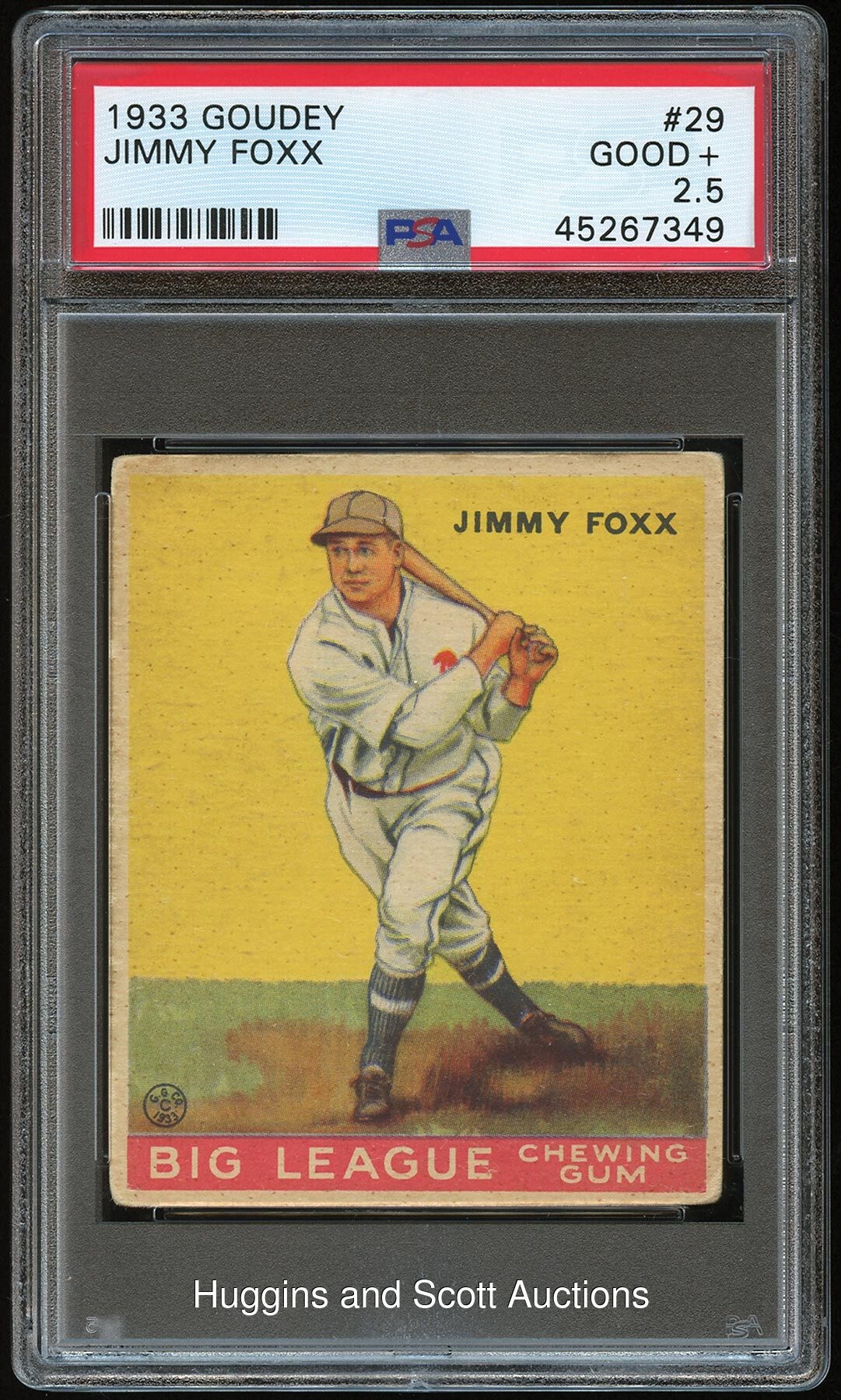 1933 Goudey Baseball #29 Jimmy Foxx - PSA Good+ 2.5
