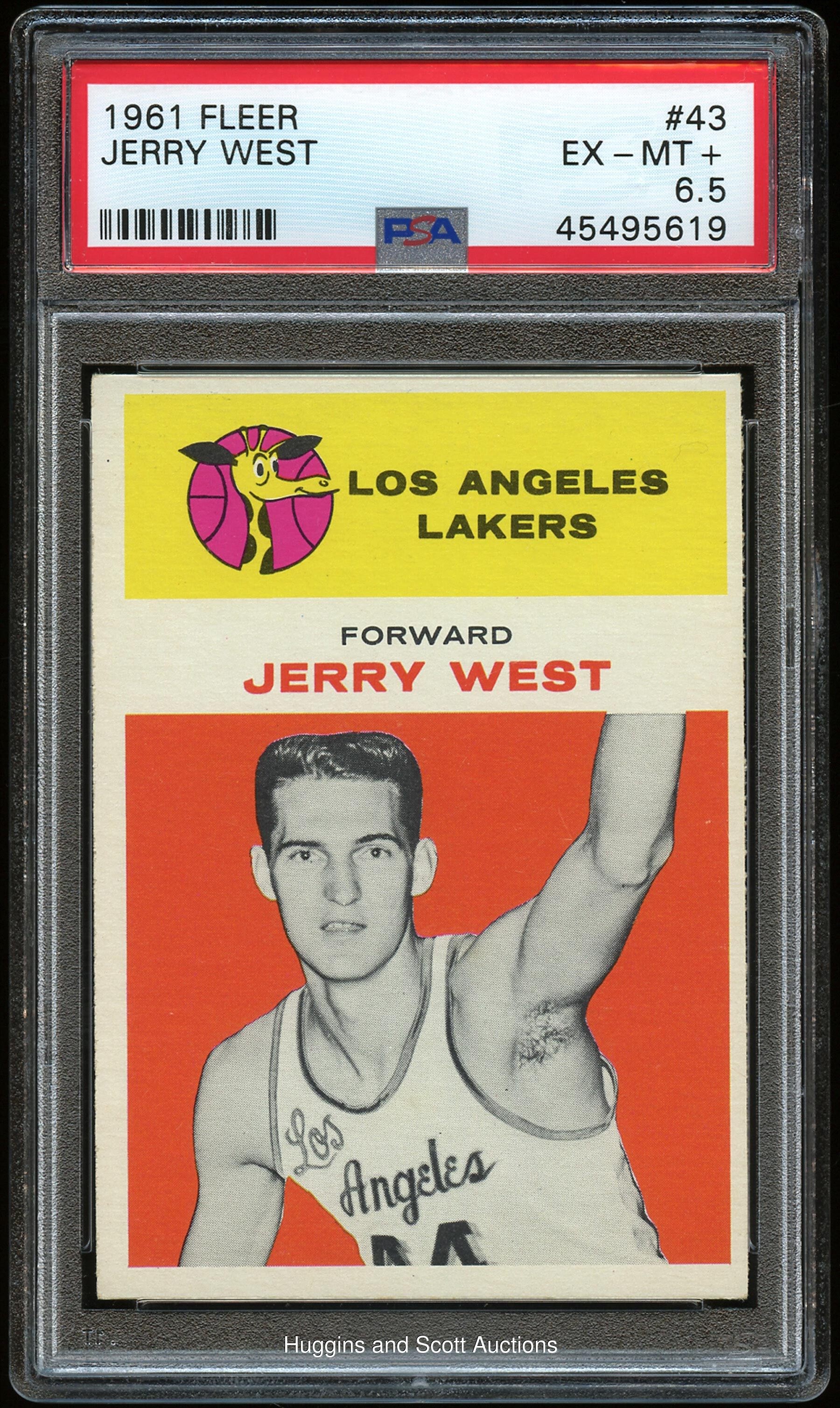1961-62 Fleer Basketball #43 Jerry West Rookie - PSA EX-MT+ 6.5