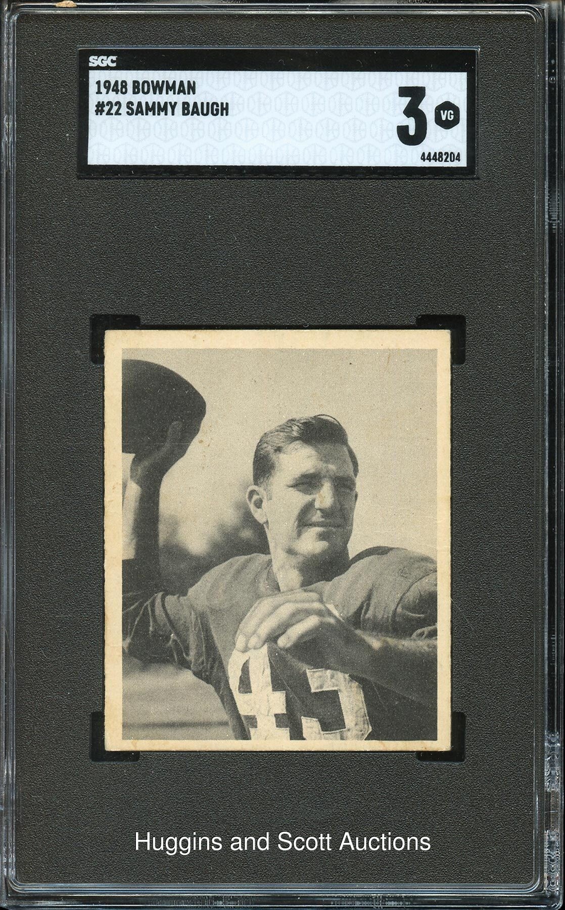 1948 Bowman Football #22 Sammy Baugh Rookie - SGC 3 VG