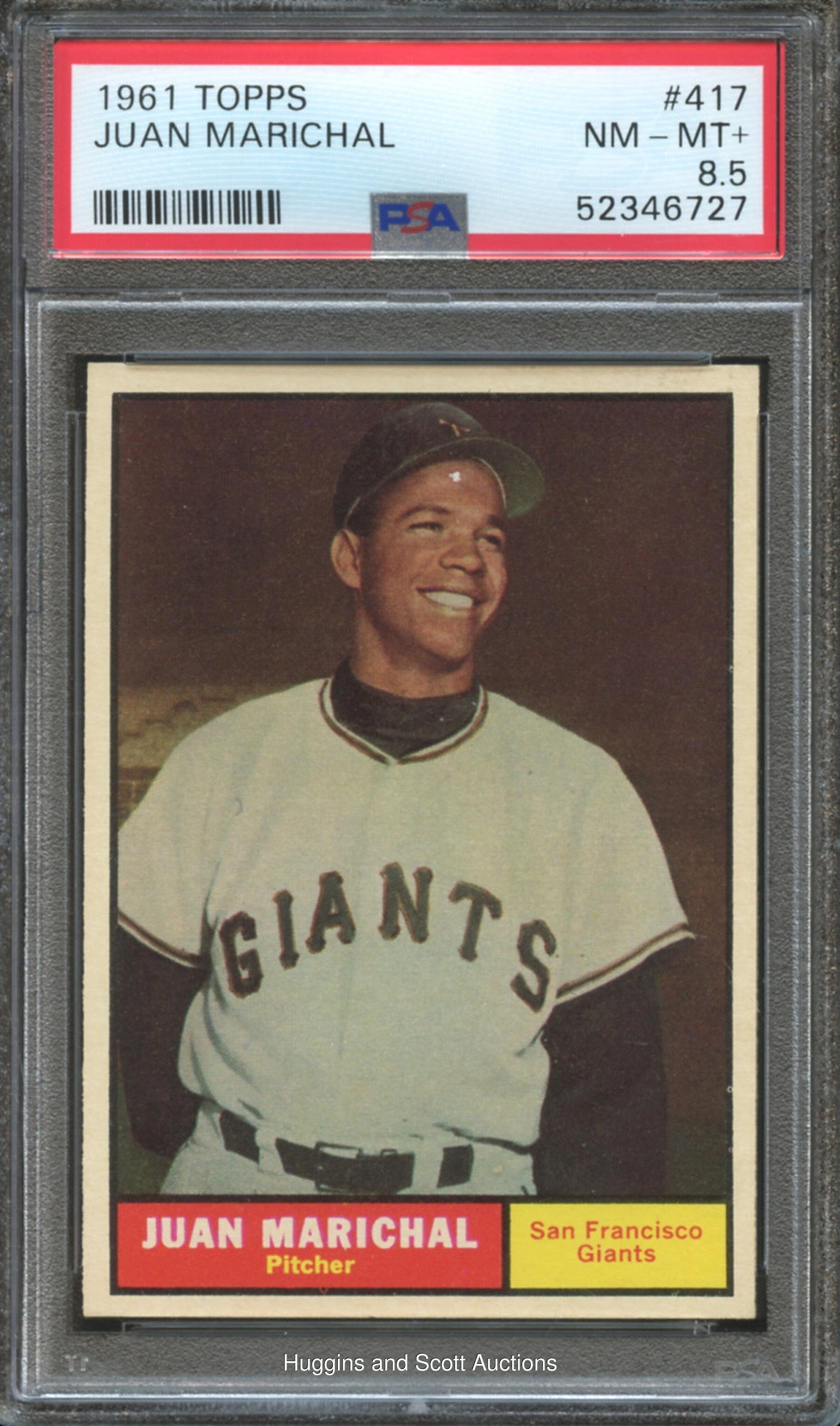 1961 Topps Baseball #417 Juan Marichal Rookie - PSA NM-MT+ 8.5