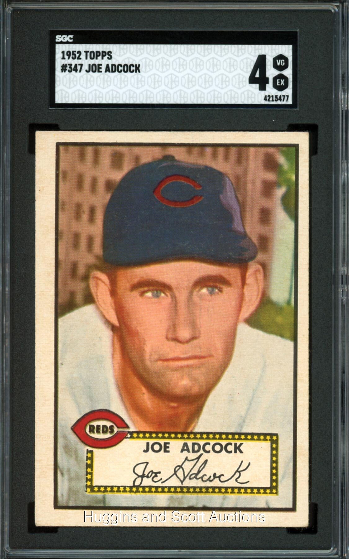 1952 Topps Baseball #347 Joe Adcock - SGC 4 VG-EX