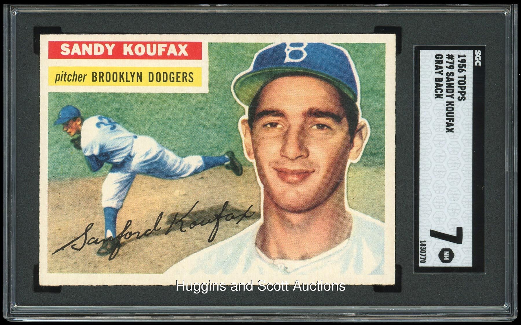 1956 Topps Baseball #79 Sandy Koufax (Gray Back) - SGC 7 NM