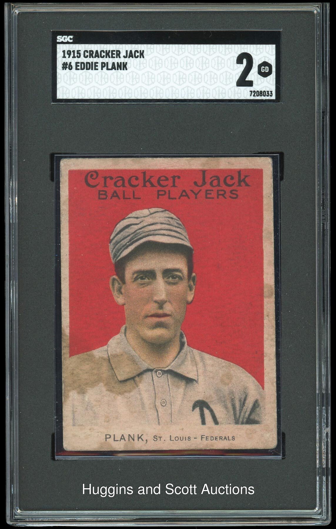 1915 Cracker Jack Baseball #6 Eddie Plank - SGC 2 Good