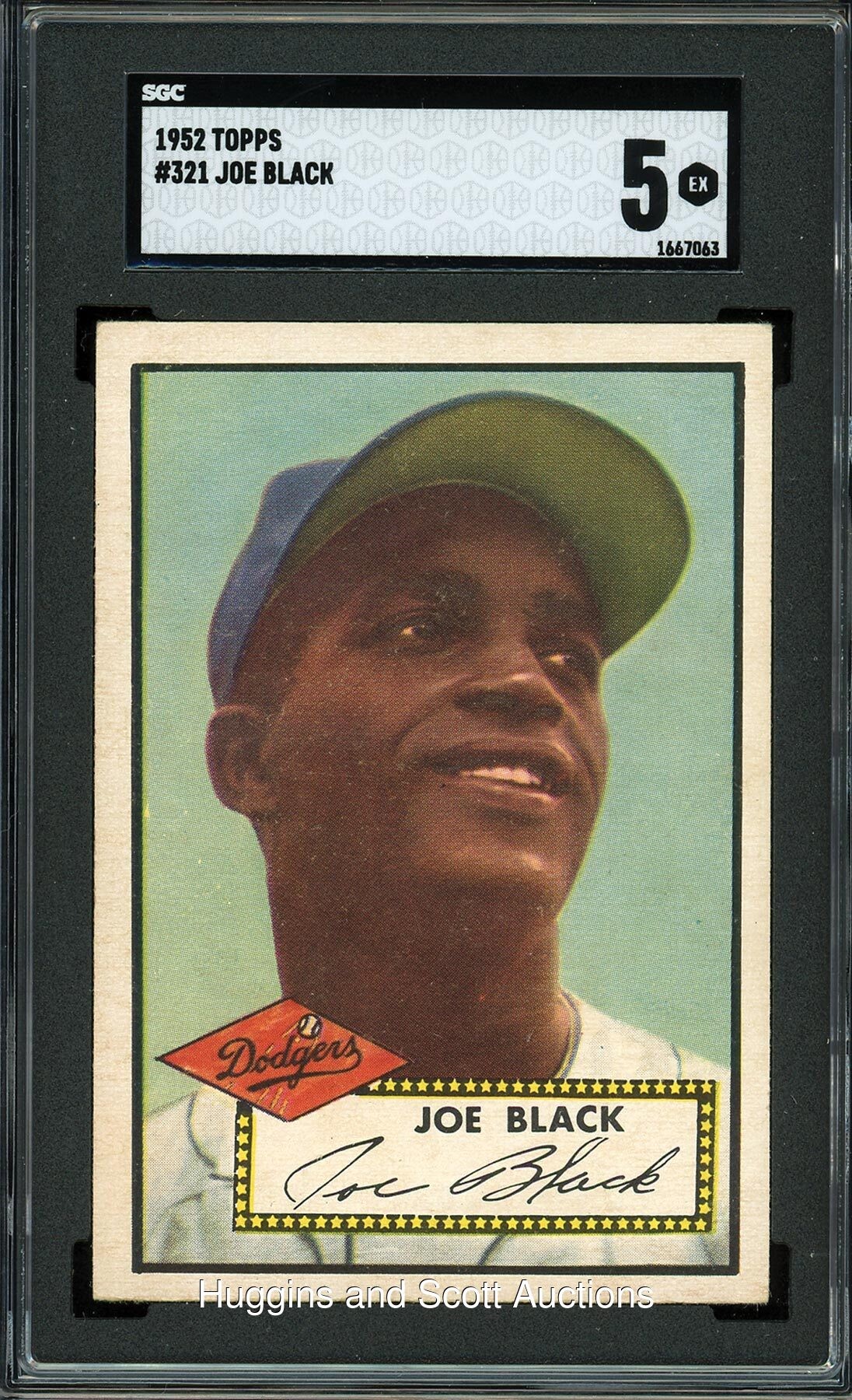 1952 Topps Baseball High Number #321 Joe Black Rookie - SGC 5 EX