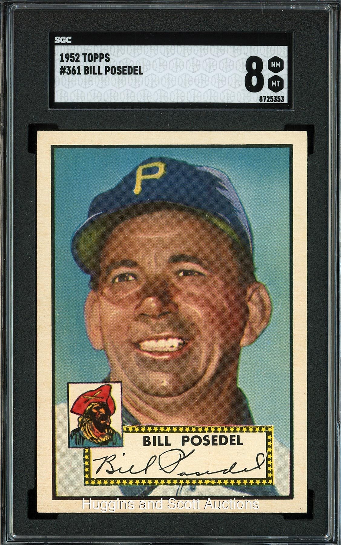 1952 Topps Baseball High Number #361 Bill Posedel - SGC 8 NM-MT