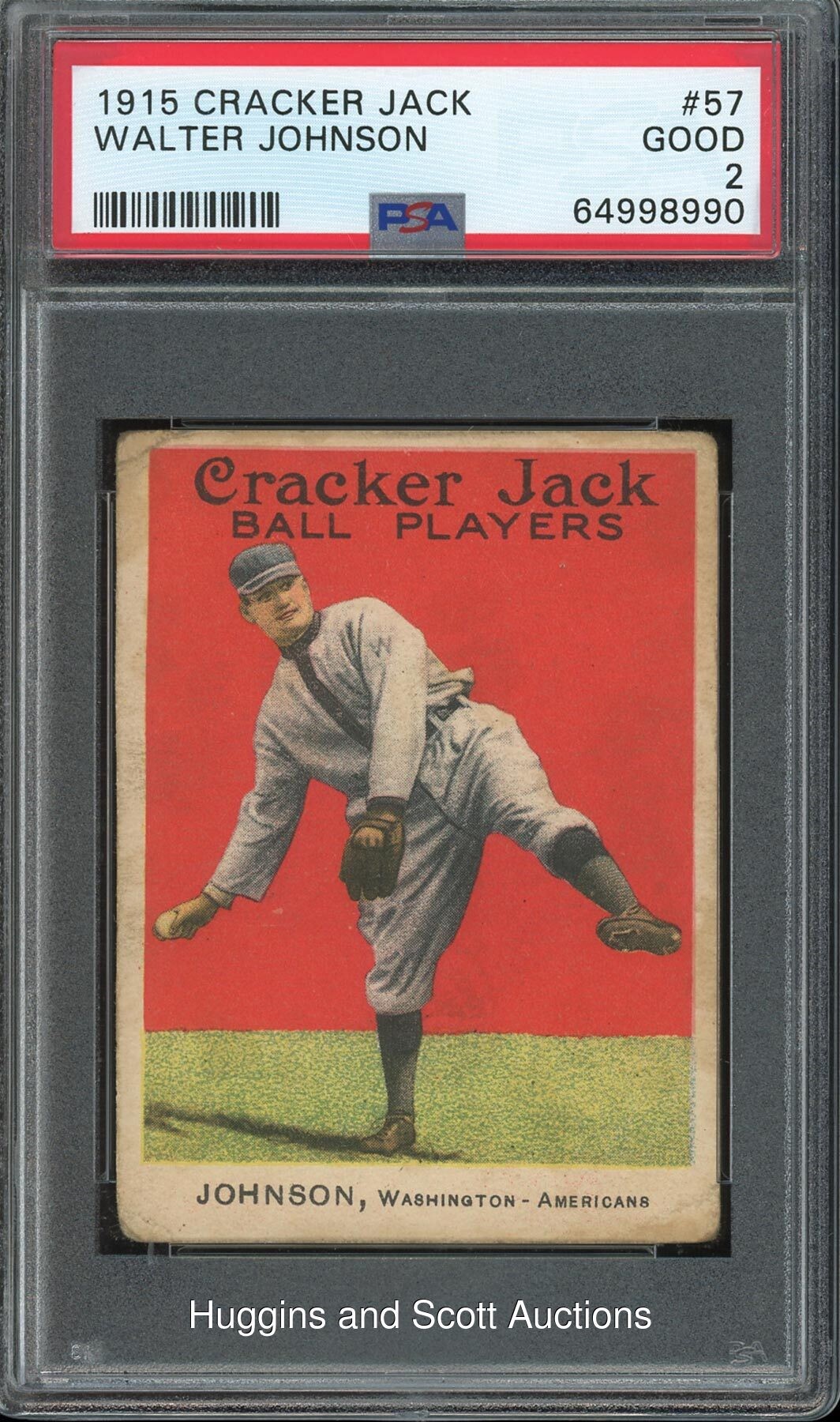 1915 Cracker Jack Ball Players #57 Walter Johnson - PSA Good 2