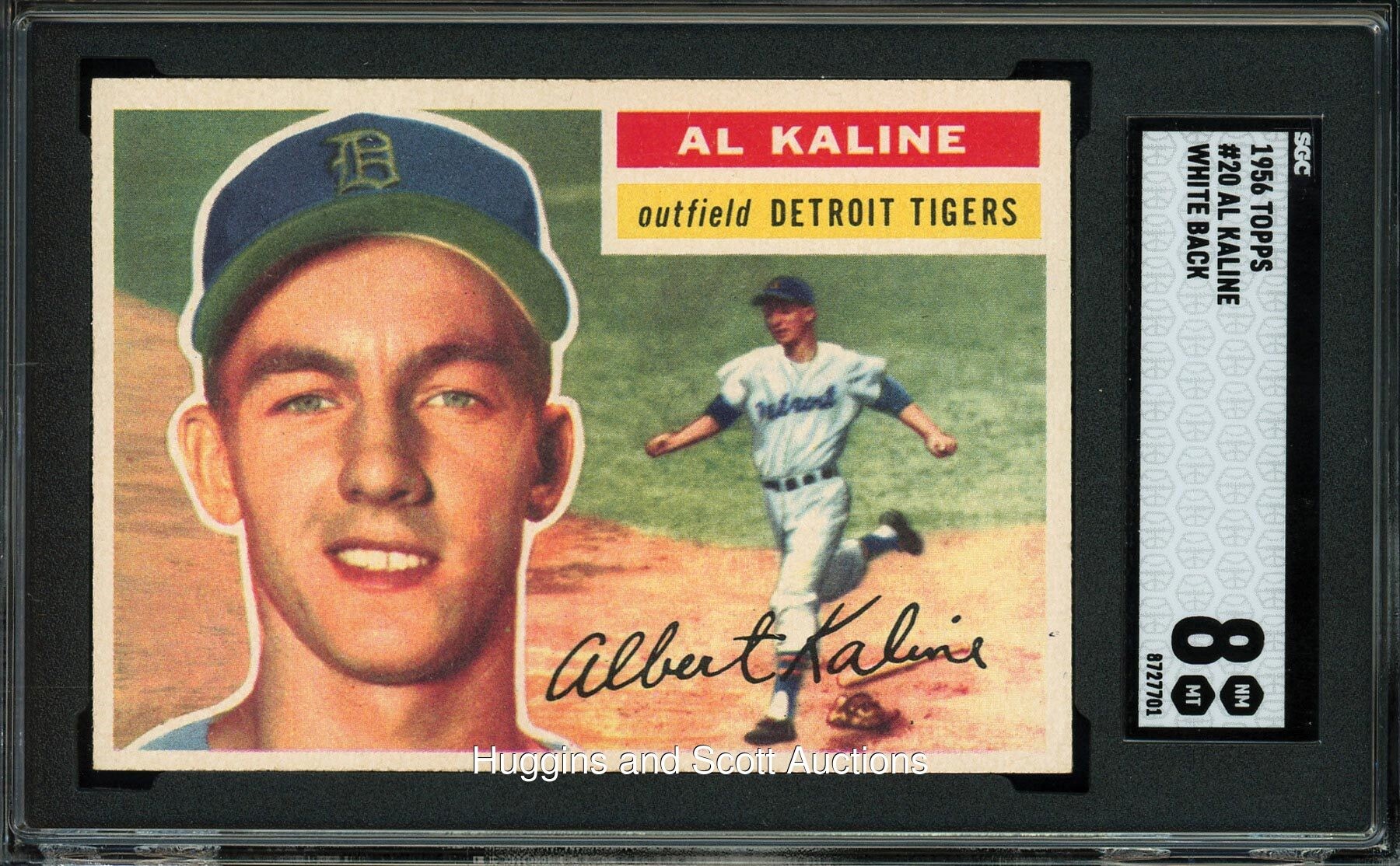 1956 Topps Baseball #20 Al Kaline (White Back) - SGC 8 NM-MT