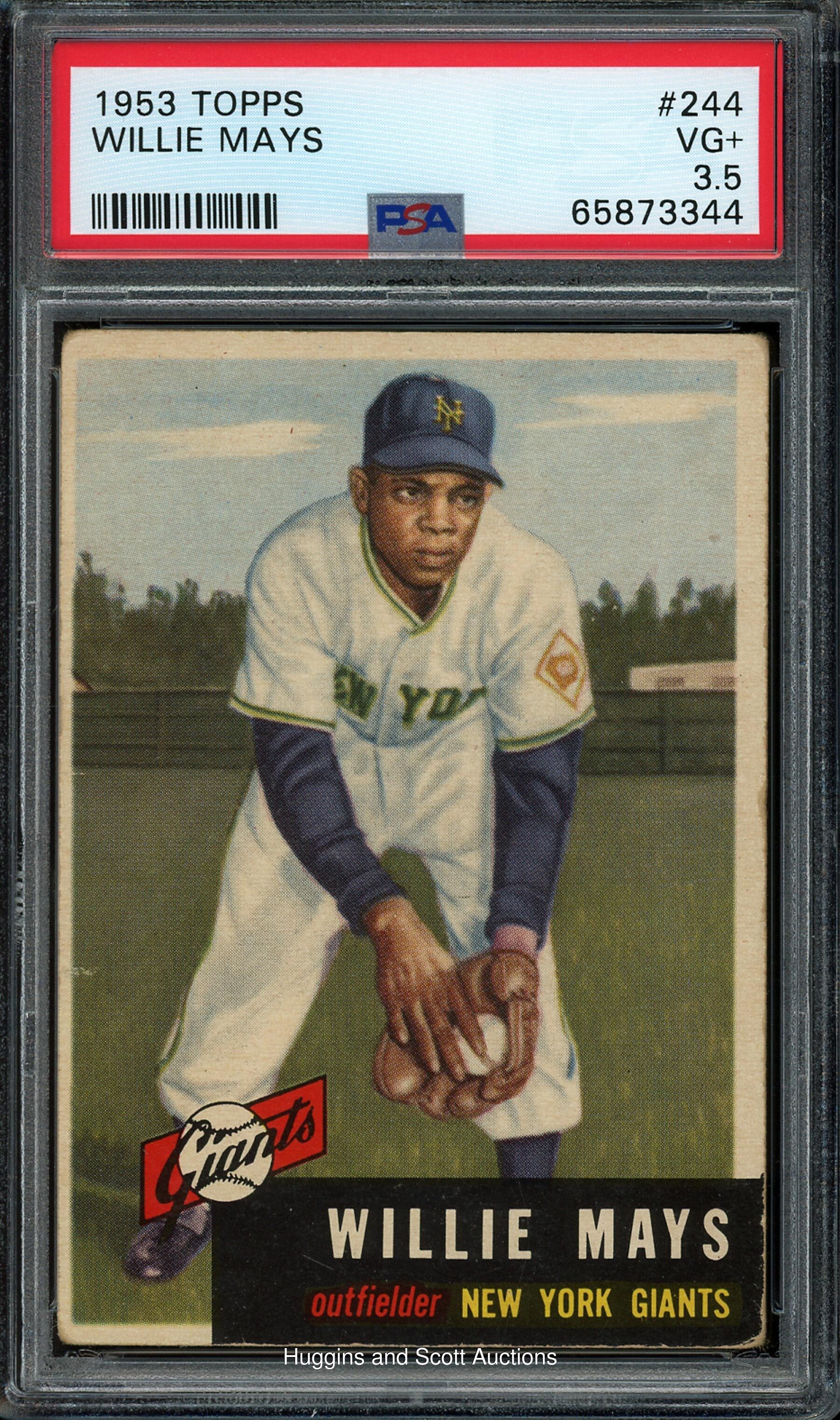 1953 Topps Baseball #244 Willie Mays High Number - PSA VG+ 3.5