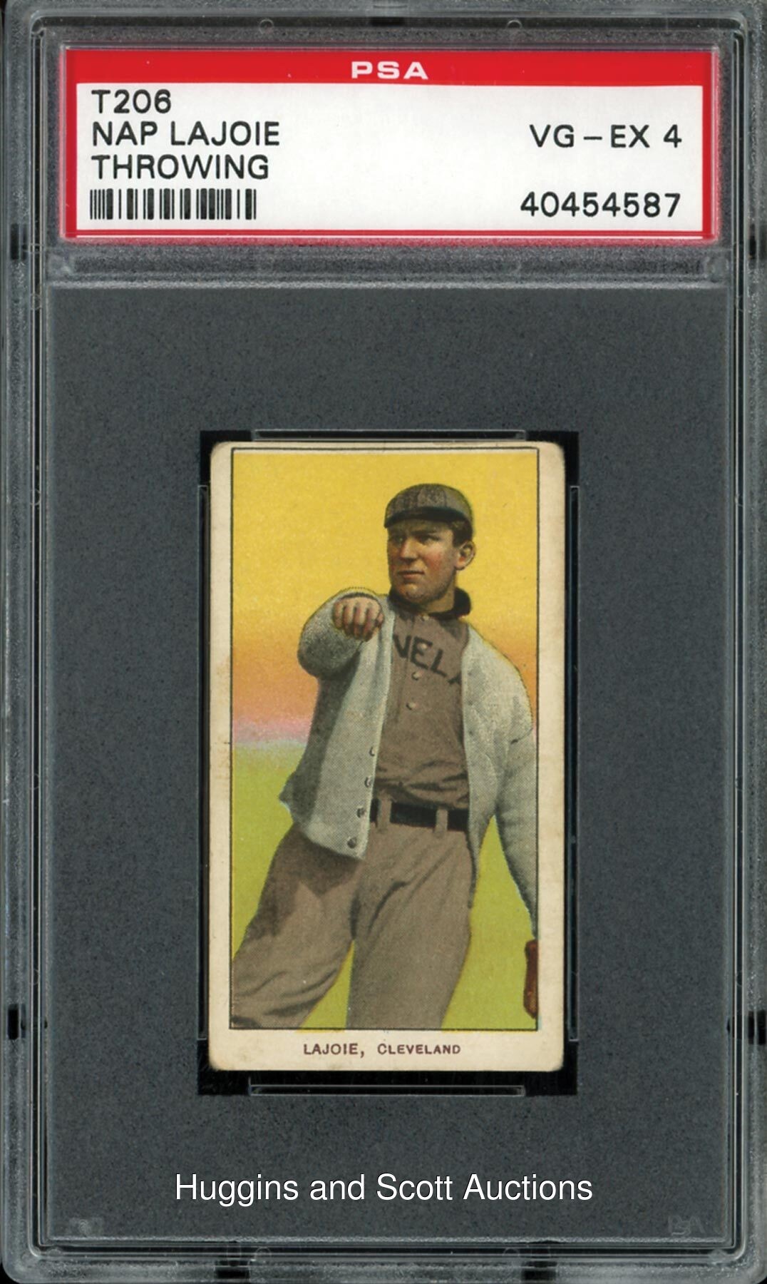 1909-11 T206 White Borders Nap Lajoie (Throwing) - PSA VG-EX 4 