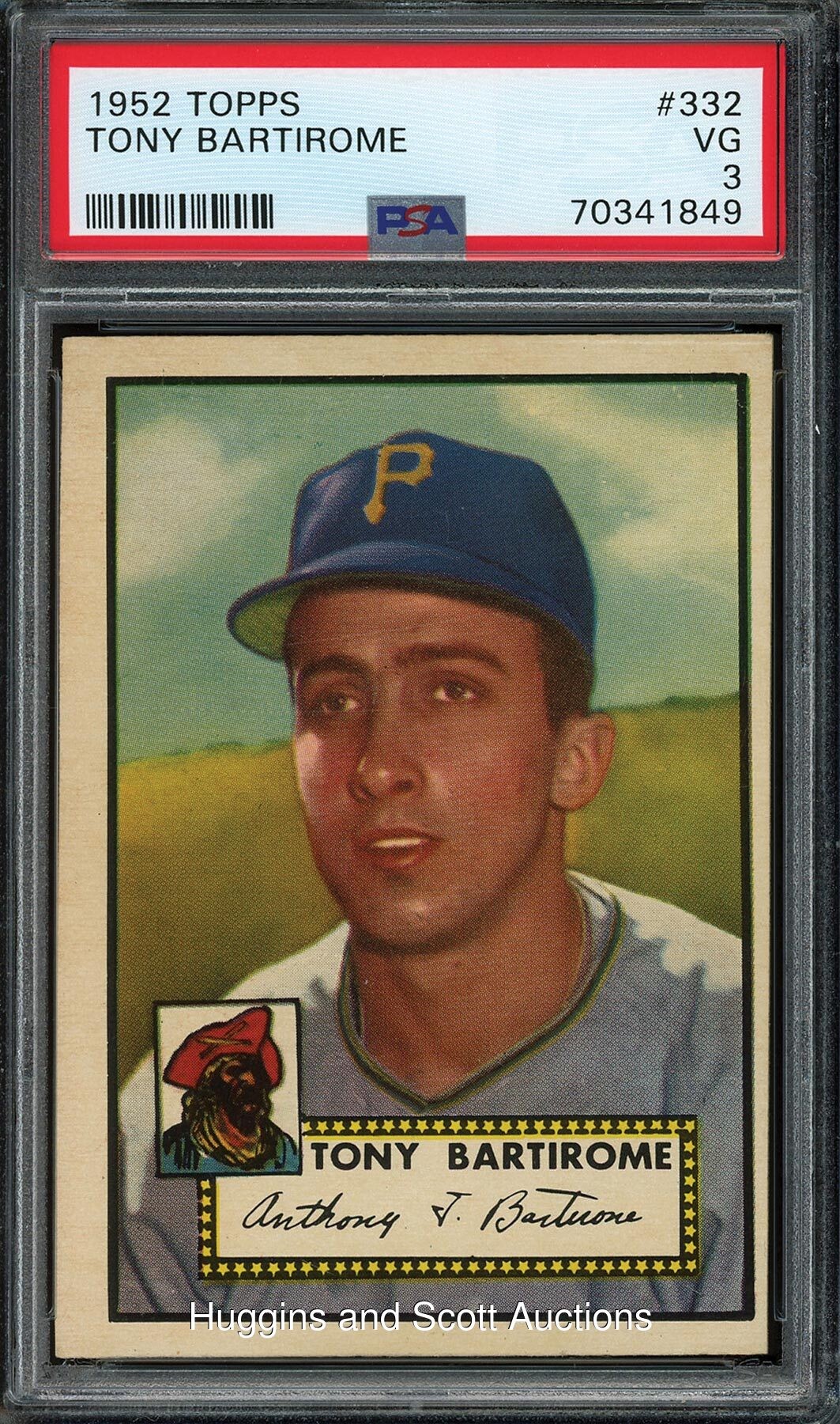 1952 Topps Baseball #332 Tony Bartirome - PSA VG 3