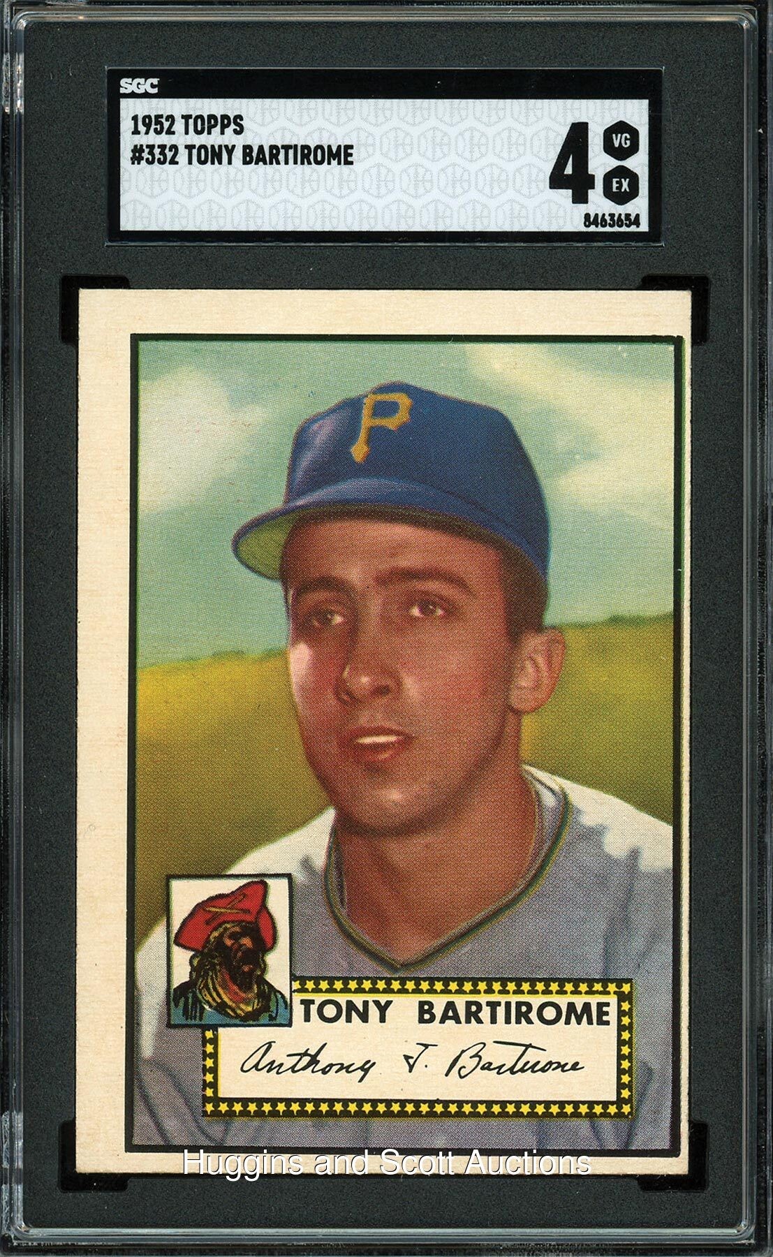 1952 Topps Baseball #332 Tony Bartirome High Number - SGC 4 VG-EX