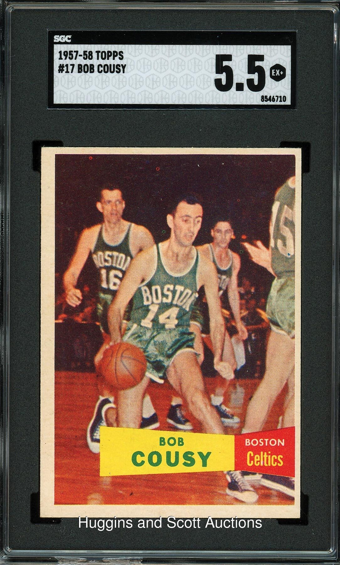 1957-58 Topps Basketball #17 Bob Cousy Rookie - SGC 5.5 EX+