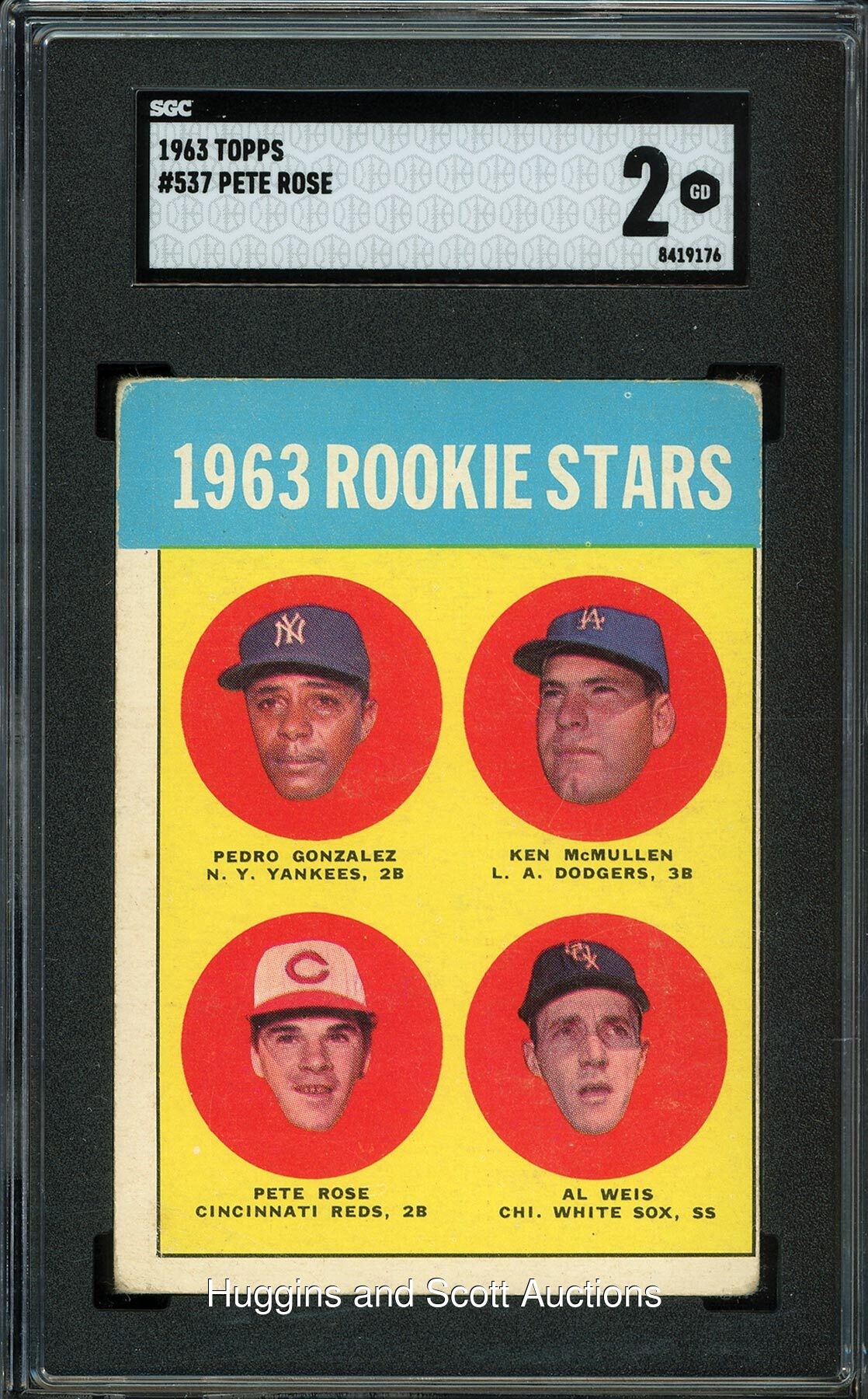 1963 Topps Baseball #537 Pete Rose Rookie - SGC 2 Good