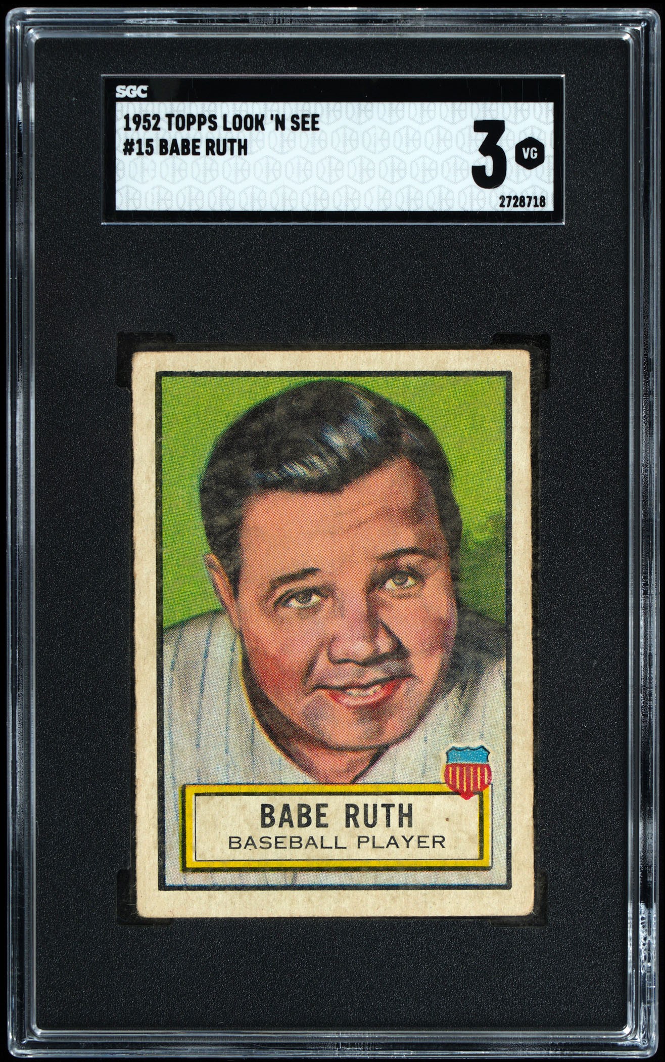 1952 Topps Look 'N See #15 Babe Ruth SGC VG 3