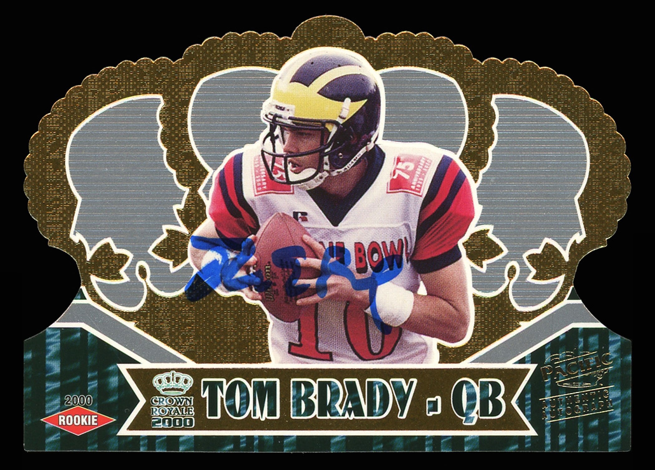 2000 Pacific Crown Royale Football #110 Tom Brady Auto Rookie