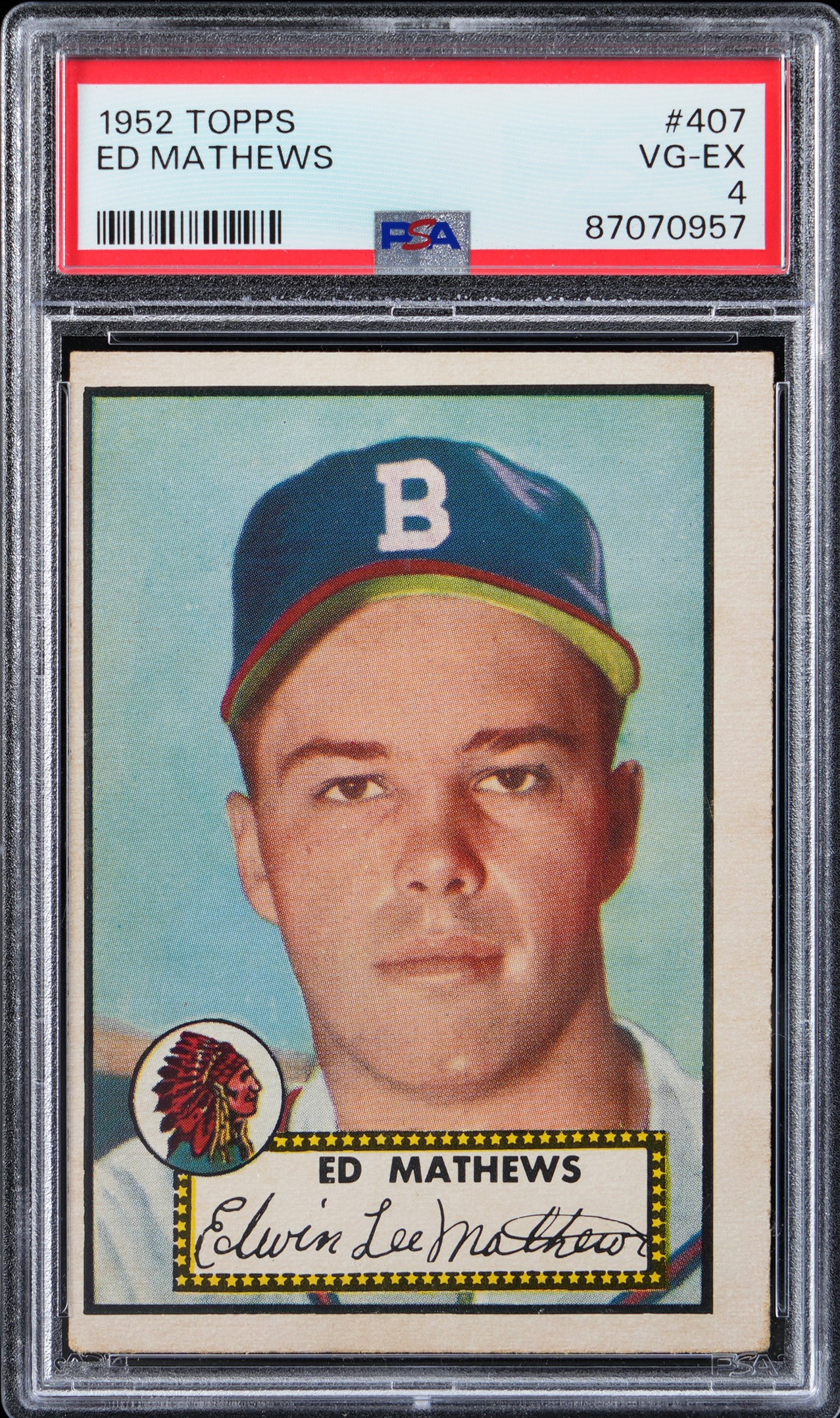 1952 Topps #407 Ed Mathews Rookie High Number PSA VG-EX 4