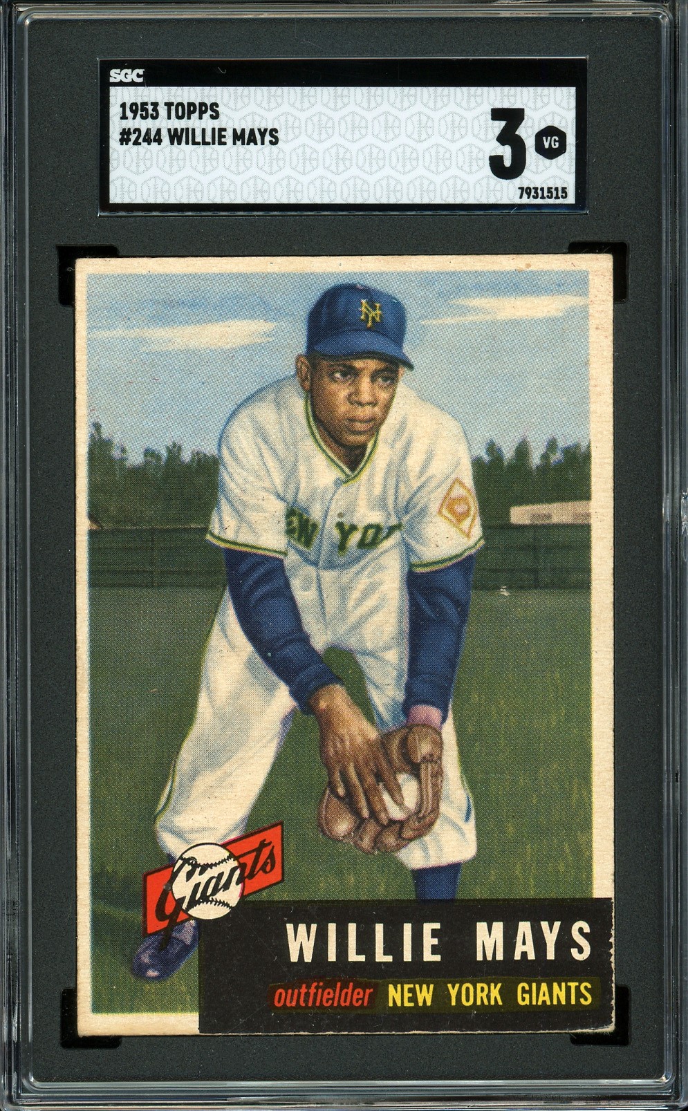 1953 Topps #244 Willie Mays High Number SGC VG 3