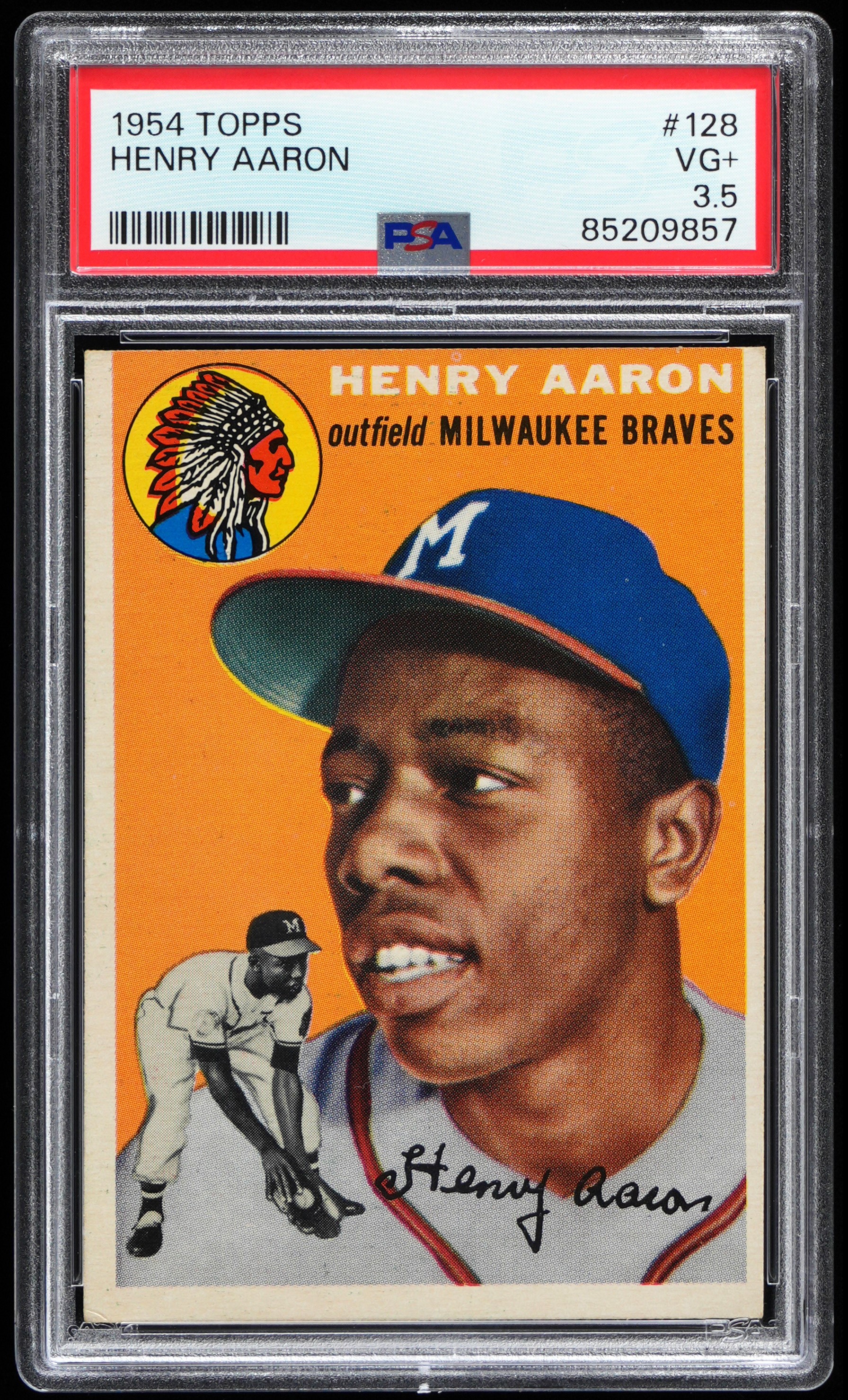 1954 Topps #128 Henry Aaron Rookie PSA VG+ 3.5
