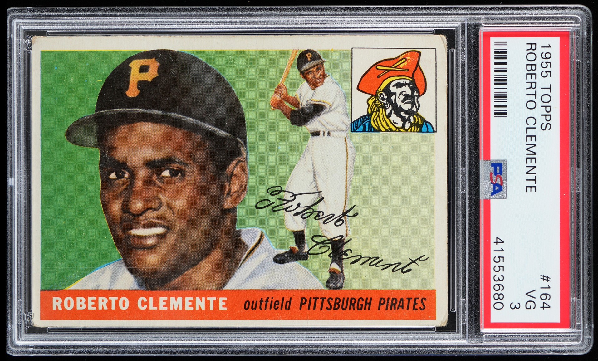1955 Topps #164 Roberto Clemente Rookie PSA VG 3