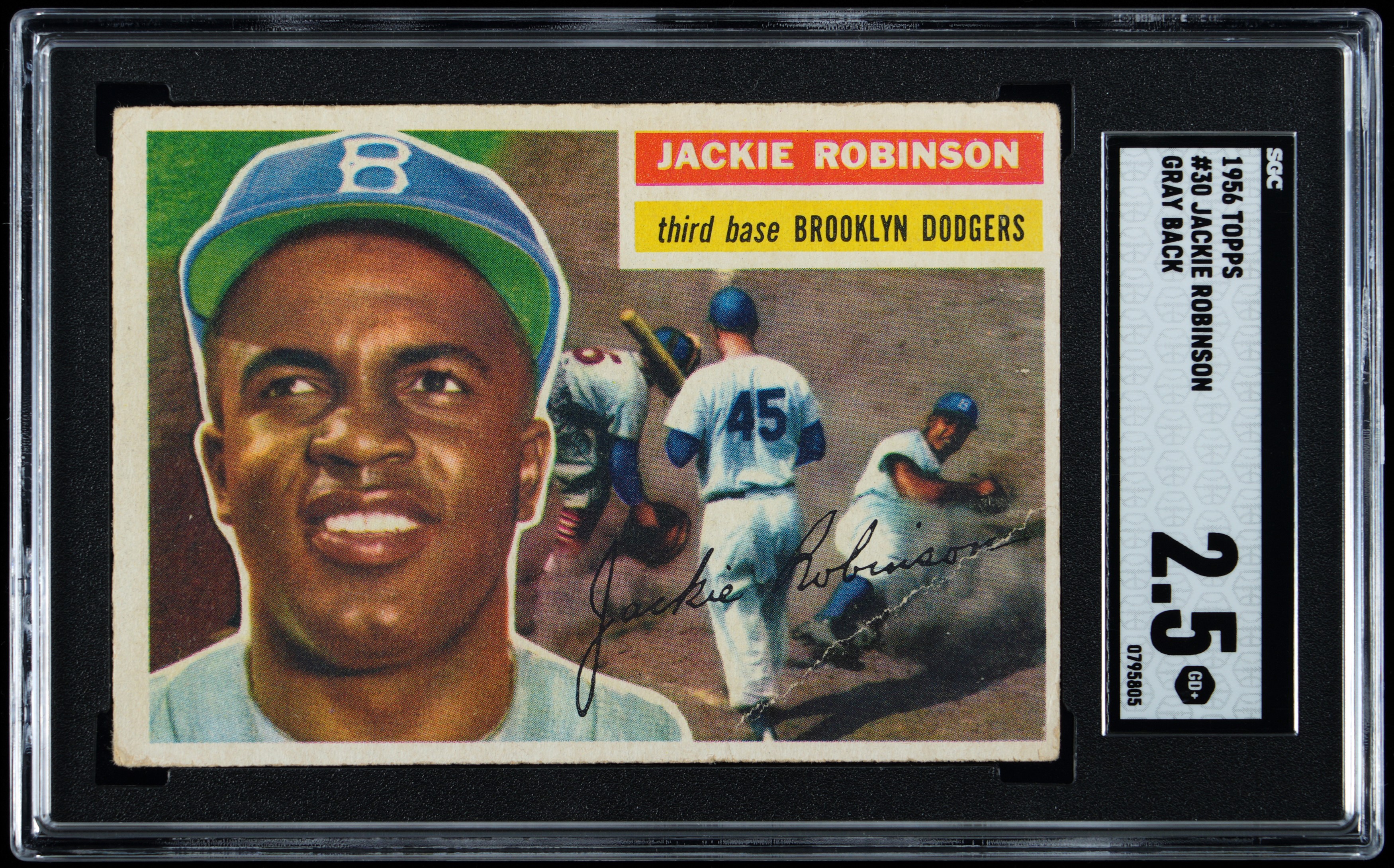 1956 Topps #30 Jackie Robinson (Gray Back) SGC GOOD+ 2.5