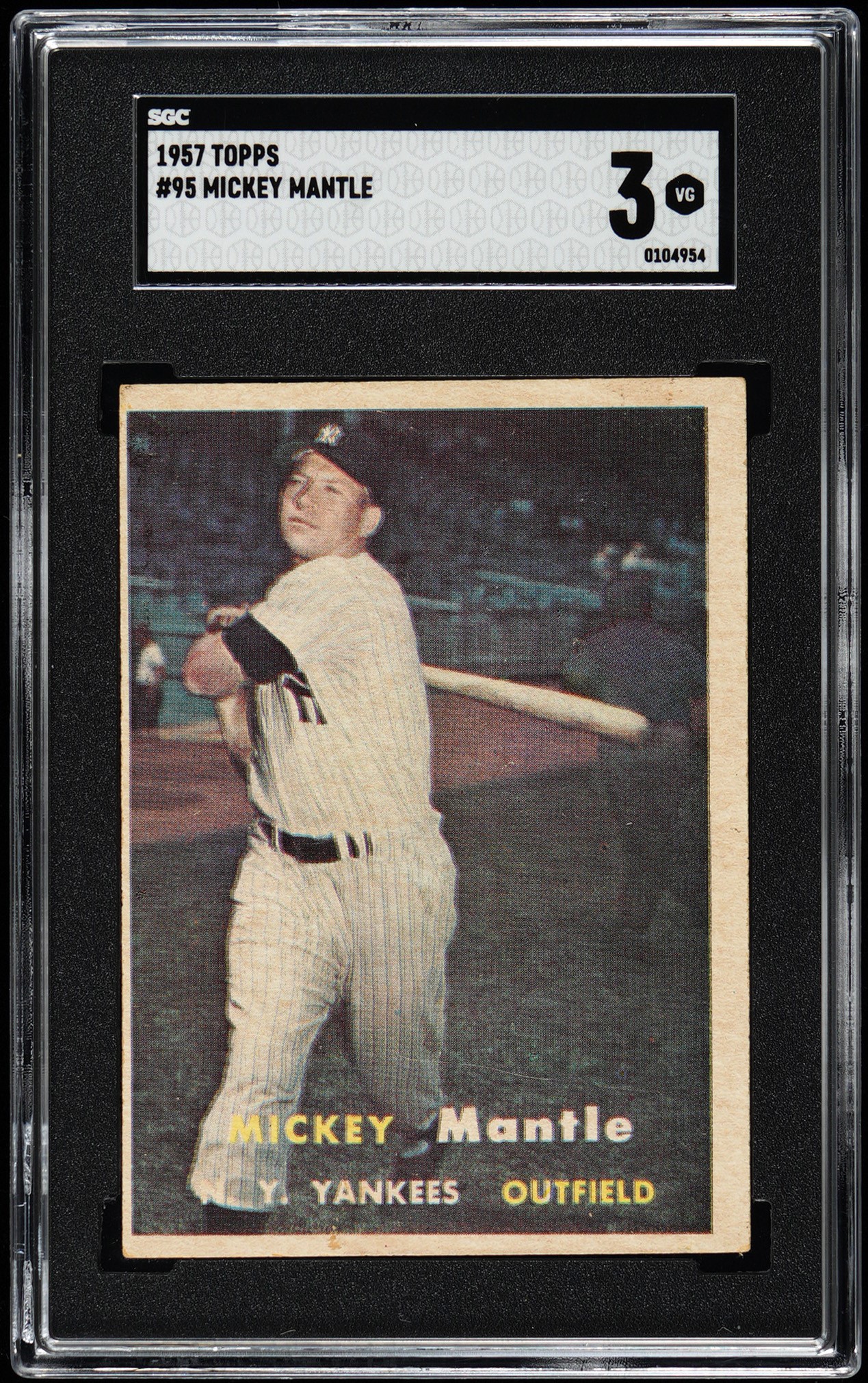 1957 Topps #95 Mickey Mantle SGC VG 3