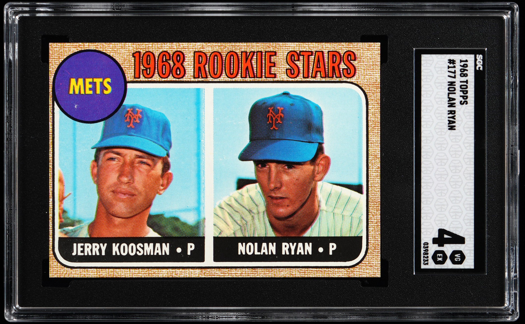 1968 Topps #177 Nolan Ryan Rookie SGC VG/EX 4