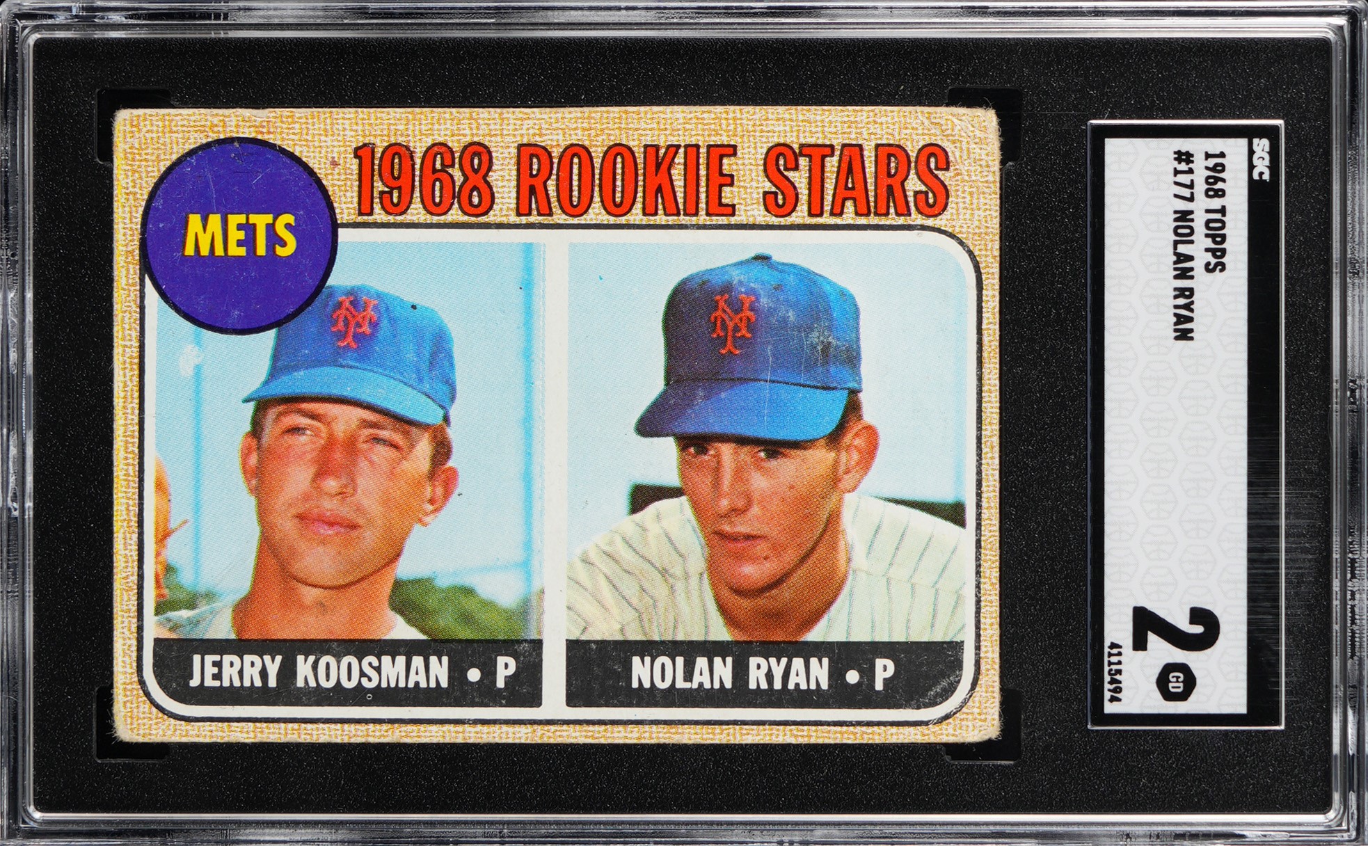 1968 Topps #177 Nolan Ryan Rookie SGC GOOD 2