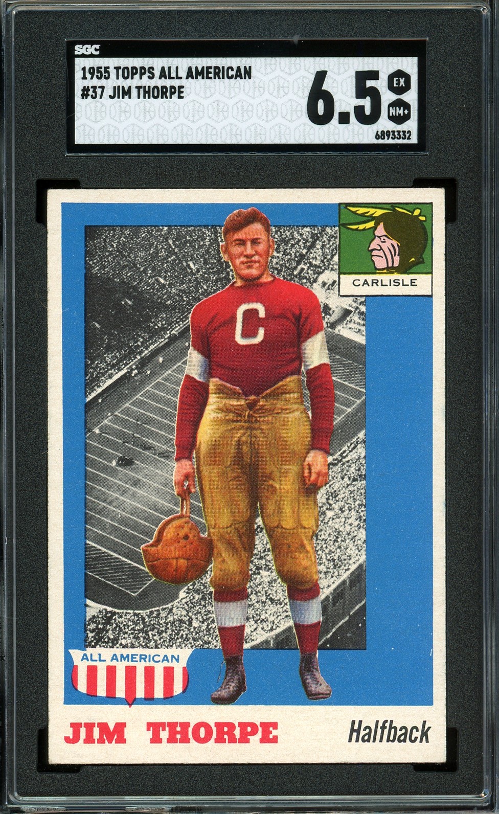 1955 Topps All-American Football #37 Jim Thorpe SGC EX/NM+ 6.5