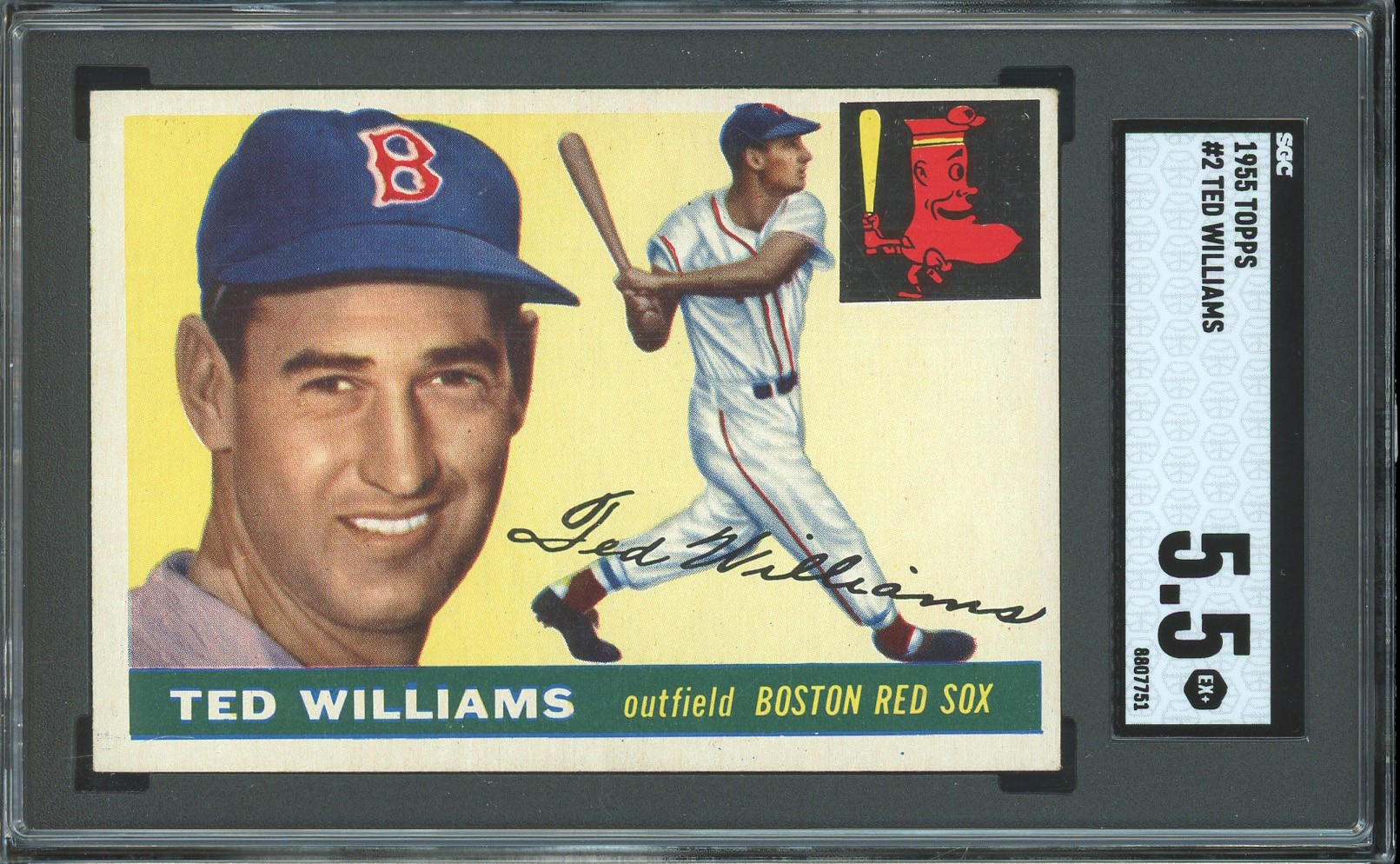 1955 Topps #2 Ted Williams SGC EX+ 5.5