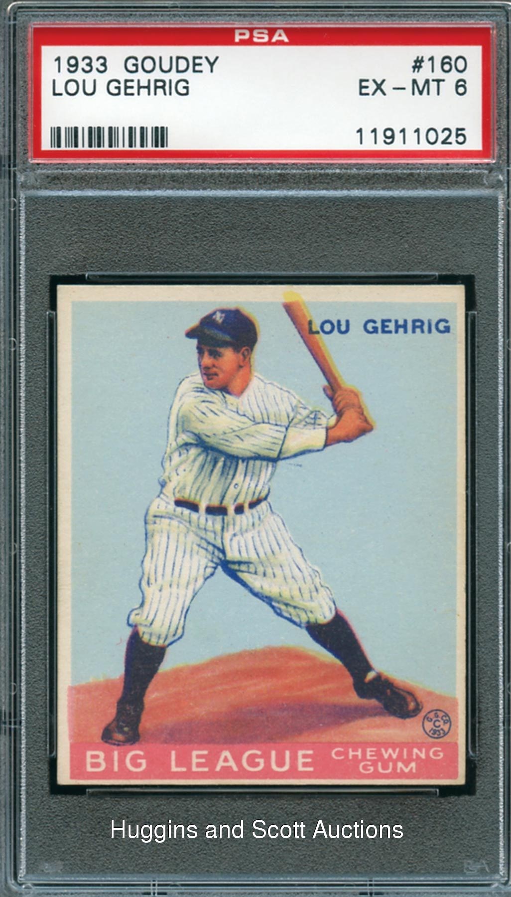 1933 Goudey #160 Lou Gehrig PSA 6