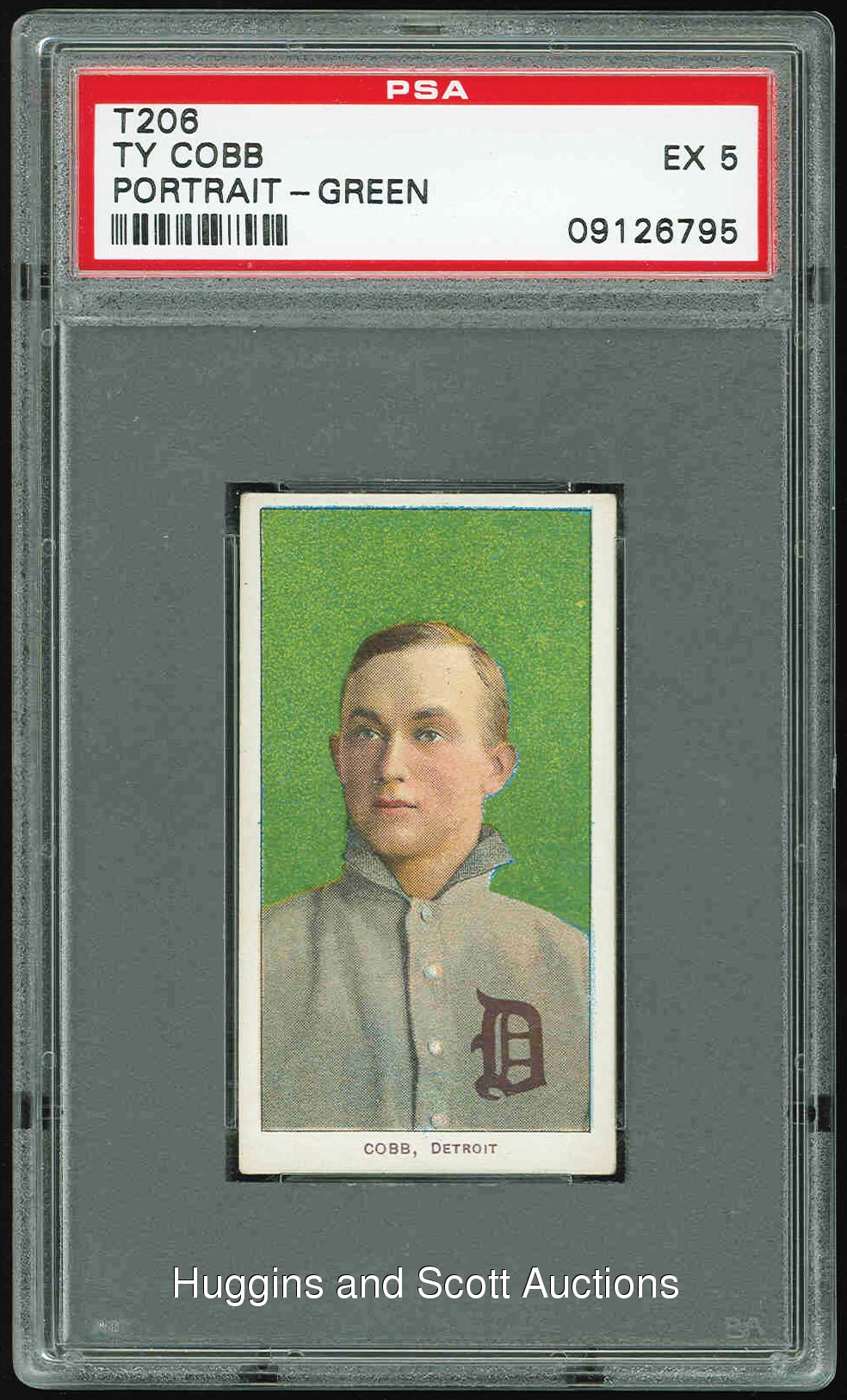 1909-11 T206 Ty Cobb Portrait Green Background – PSA 5