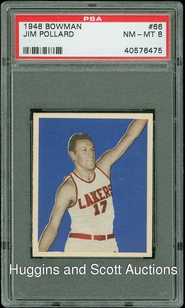 1948 Bowman Basketball #66 Jim Pollard PSA 8 - Only 3 Better